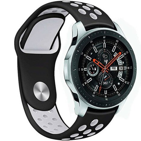 Curea ceas Smartwatch Samsung Galaxy Watch 46mm, Samsung Watch Gear S3, iUni Silicon Sport 22 mm Bla