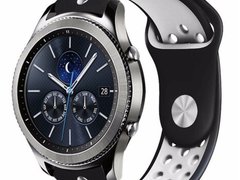 Curea ceas Smartwatch Samsung Galaxy Watch 46mm, Samsung Watch Gear S3, iUni Silicon Sport 22 mm Bla